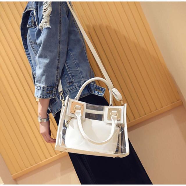 ショルダーバッグ トートバッグ ショルダーバッグ クリアバッグ プールバッグ 透明 送料無料 即日発送-8