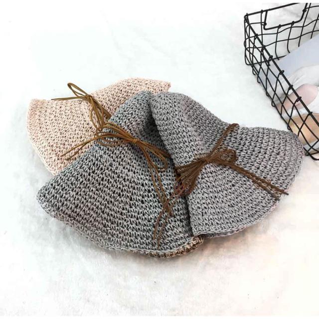 麦わら帽子 折たたみ つば広 ハット UVカット 細リボン 送料無料 即日発送-7