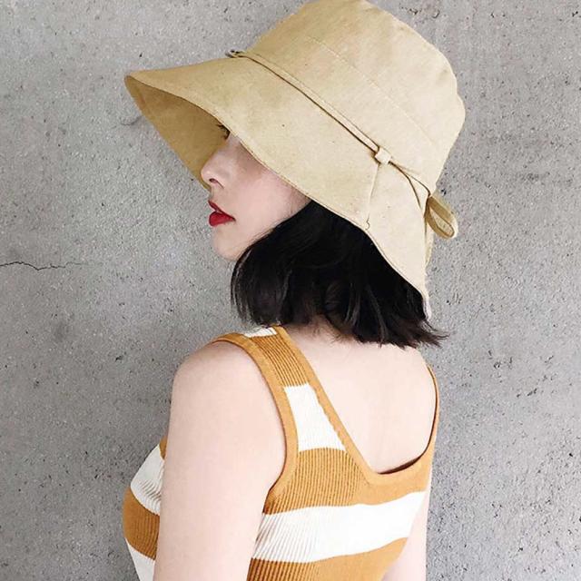 帽子 レディース 折りたたみ リボン付き つば広 送料無料 即日発送-3