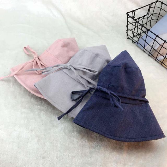 帽子 レディース 折りたたみ リボン付き つば広 送料無料 即日発送-7