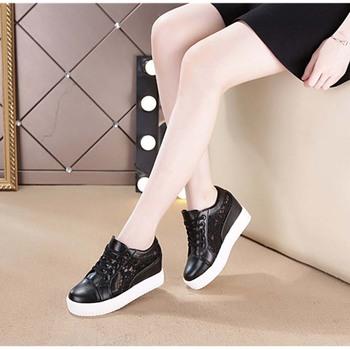 スニーカー レースシースルー切り替え シューズ 厚底 靴 痛くない 送料無料 即日発送-4