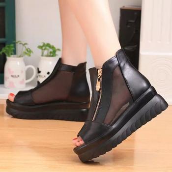 サンダル オープントゥ ブーツサンダル レディース 歩きやすい 厚底サンダル 送料無料 即日発送-4