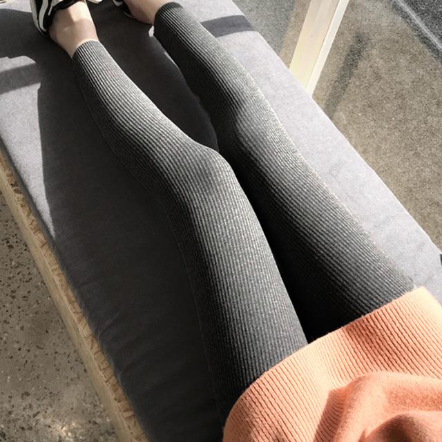 レギンス パンツ 美脚 ストレッチ スキニー リブ レギンス 薄手 送料無料 即日発送-3