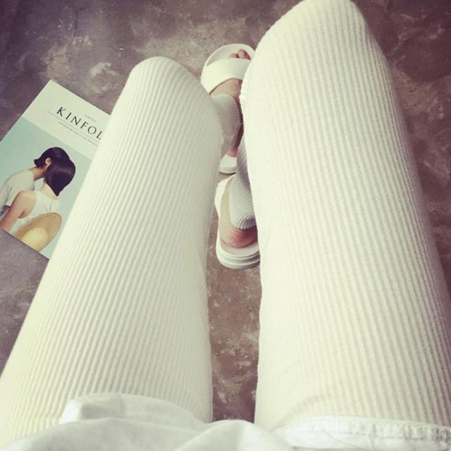 レギンス パンツ 美脚 ストレッチ スキニー リブ レギンス 薄手 送料無料 即日発送-5