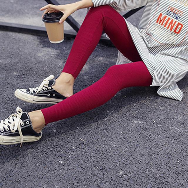 レギンス パンツ 美脚 ストレッチ スキニー リブ レギンス 薄手 送料無料 即日発送-7