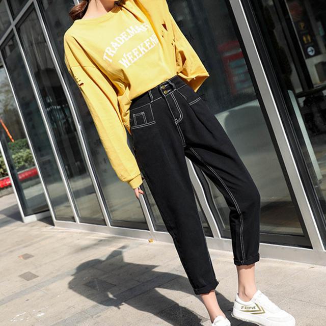 ボーイフレンドデニム きれいめ ロールアップデニムパンツ レディース ゆったり 送料無料 即日発送-3