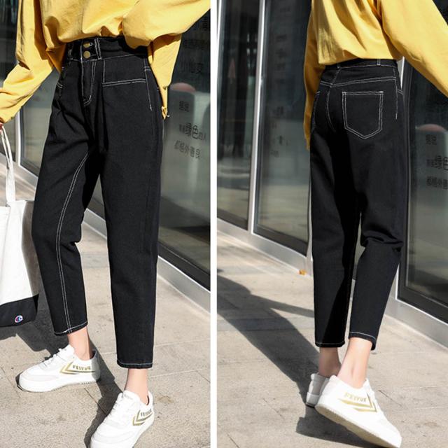 ボーイフレンドデニム きれいめ ロールアップデニムパンツ レディース ゆったり 送料無料 即日発送-4