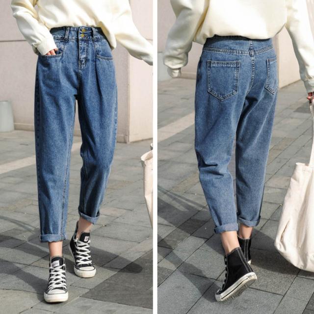 ボーイフレンドデニム きれいめ ロールアップデニムパンツ レディース ゆったり 送料無料 即日発送-7