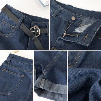 ハイウエスト デニムショートパンツ レディース 夏 ベルト付き ショーパン ロールアップ 送料無料 即日発送-3