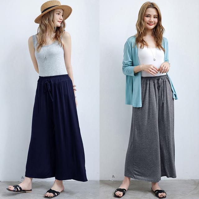 ワイドパンツ ガウチョパンツ スカーチョ ゆったり パンツ ウエストゴム 送料無料 即日発送-5