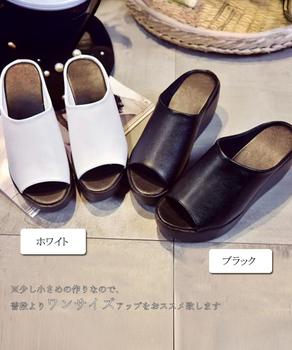 サンダル 厚底サンダル レディース ウェッジソール ミュールサンダル オープントゥ 歩きやすい 靴 送料無料 即日発送-1