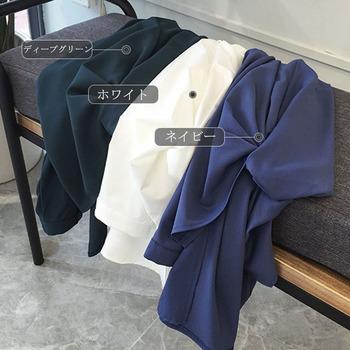 スキッパー シャツ レディース スキッパーブラウス Vネック トップス 七分袖 ブラウ 送料無料 即日発送-1