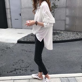 スキッパー シャツ レディース スキッパーブラウス Vネック トップス 七分袖 ブラウ 送料無料 即日発送-3