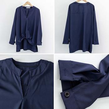 スキッパー シャツ レディース スキッパーブラウス Vネック トップス 七分袖 ブラウ 送料無料 即日発送-8