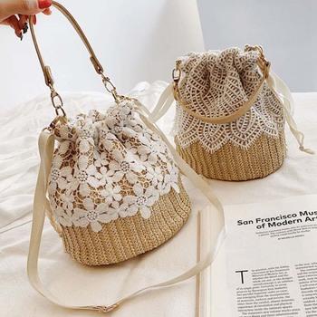 ショルダーバッグ トートバッグ かごバッグ レース ショルダーバッグ レディース 斜めがけ 巾着 2way トートバッグ 送料無料 即日発送-2