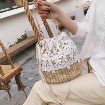 ショルダーバッグ トートバッグ かごバッグ レース ショルダーバッグ レディース 斜めがけ 巾着 2way トートバッグ 送料無料 即日発送-4