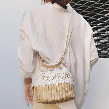 ショルダーバッグ トートバッグ かごバッグ レース ショルダーバッグ レディース 斜めがけ 巾着 2way トートバッグ 送料無料 即日発送-5