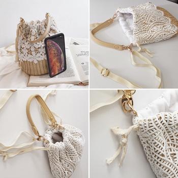 ショルダーバッグ トートバッグ かごバッグ レース ショルダーバッグ レディース 斜めがけ 巾着 2way トートバッグ 送料無料 即日発送-8