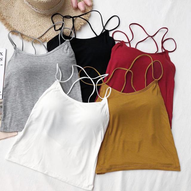 背中あき キャミソール パッド付き バックオープン バッククロス キャミソール 送料無料 即日発送-2