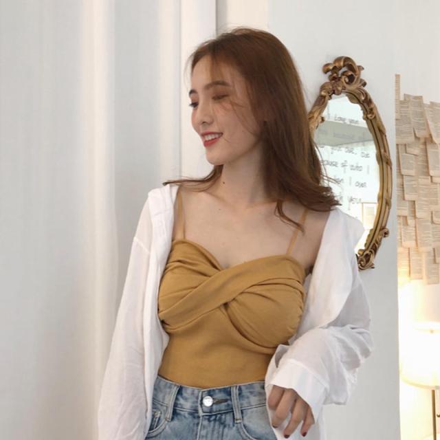 キャミソール ビスチェ オフショルダー サマーニット 無地 レディース トップス 送料無料 即日発送-9