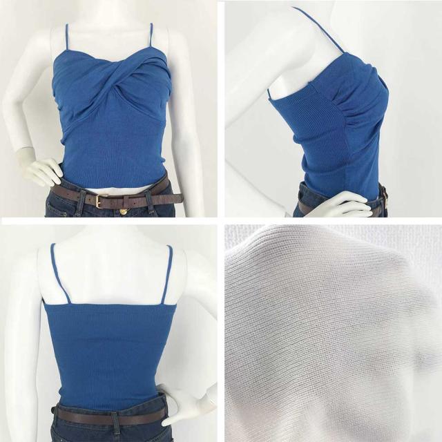 キャミソール ビスチェ オフショルダー サマーニット 無地 レディース トップス 送料無料 即日発送-2