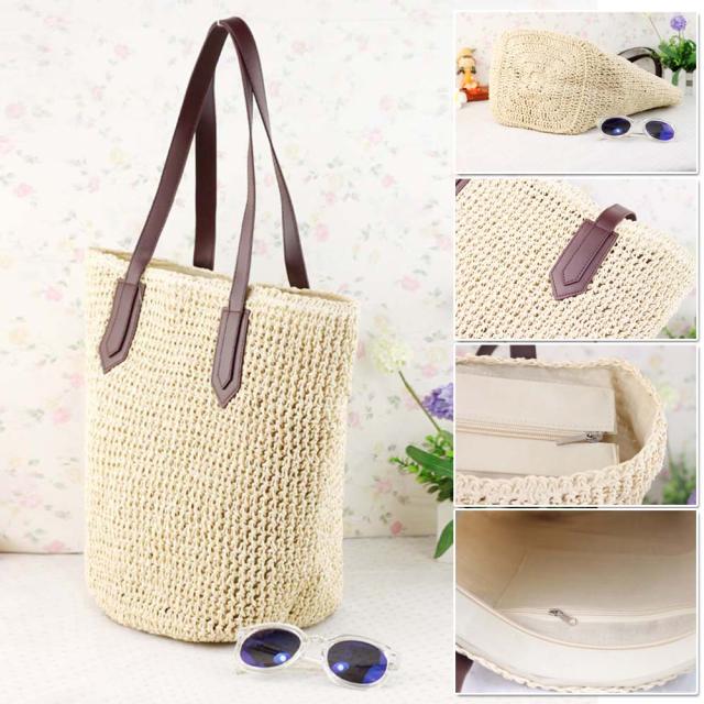 トートバッグ かごバッグ レディース トートバッグ a4 ストローバッグ 夏 リゾート バッグ 送料無料 即日発送-9