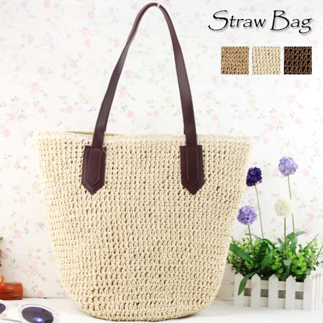 トートバッグ かごバッグ レディース トートバッグ a4 ストローバッグ 夏 リゾート バッグ 送料無料 即日発送-2