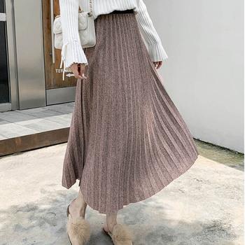 プリーツスカート レディース ウエストゴム ミディアム丈スカート ラメ入り aラインスカート 送料無料 即日発送-7