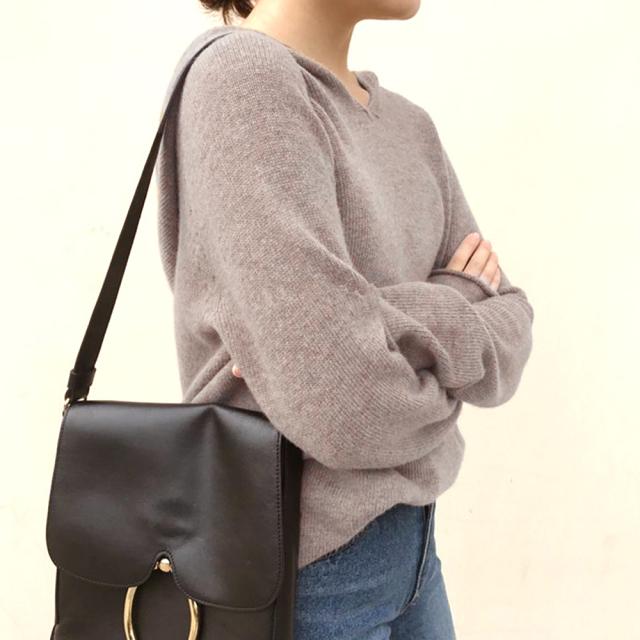 ニットパーカー フード付き ニットトップス レディース Vネック ニットセーター ゆったり 送料無料 即日発送-7