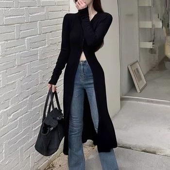 薄手 カーディガン レディース ロングカーディガン 春夏 長袖 カットソー ロング丈 羽織 送料無料 即日発送-2