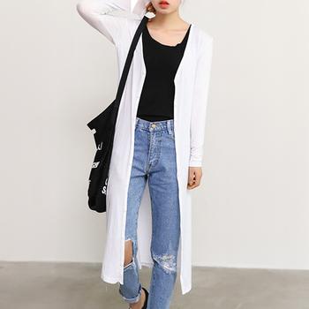 薄手 カーディガン レディース ロングカーディガン 春夏 長袖 カットソー ロング丈 羽織 送料無料 即日発送-3