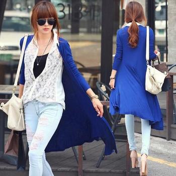 薄手 カーディガン レディース ロングカーディガン 春夏 長袖 カットソー ロング丈 羽織 送料無料 即日発送-6