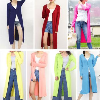 薄手 カーディガン レディース ロングカーディガン 春夏 長袖 カットソー ロング丈 羽織 送料無料 即日発送-7