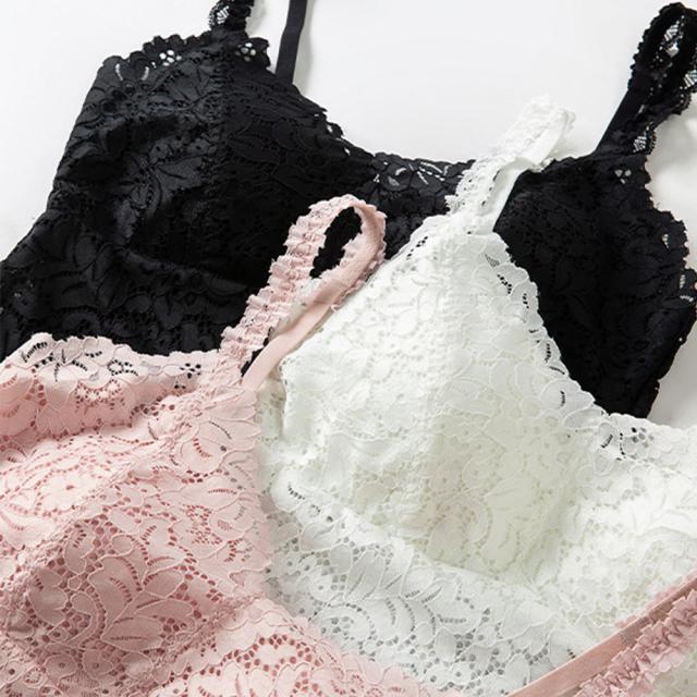 総レース キャミソール カップ付き おしゃれ パッド付き キャミソール ベアトップ インナー 送料無料 即日発送-8