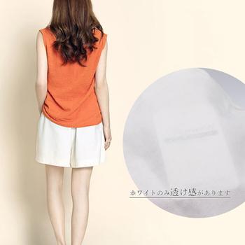 リネン ショートパンツ レディース キュロットパンツ ゆったり ウエストゴム ショーパン 送料無料 即日発送-6