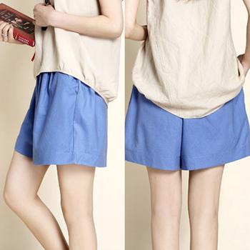 リネン ショートパンツ レディース キュロットパンツ ゆったり ウエストゴム ショーパン 送料無料 即日発送-8