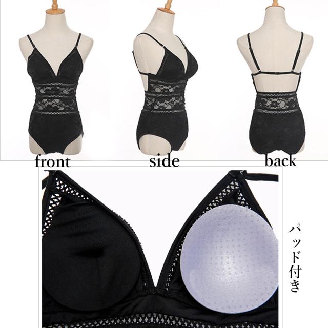 ワンピース モノキニ 水着 体型カバー ワンピース 花柄レース 透かし 水着 レディース ビキニ セクシー 送料無料 即日発送-2