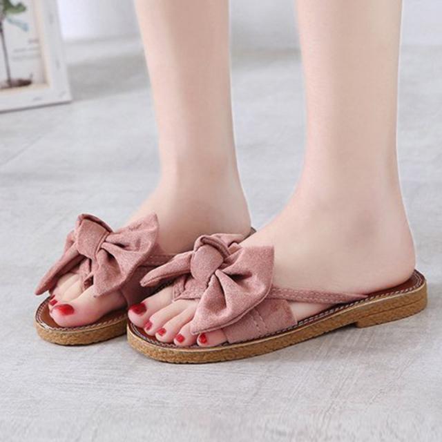 サンダル フラットサンダル レディース ビッグリボン コンフォートサンダル ぺたんこ 可愛い スリッパ 送料無料 即日発送-4