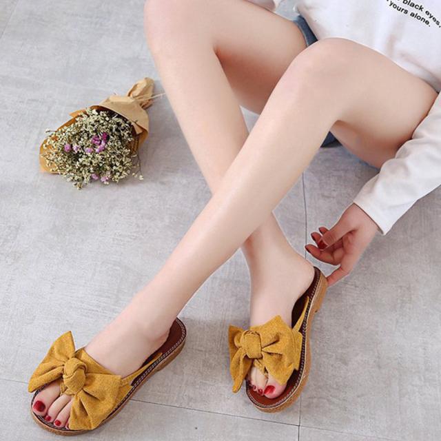 サンダル フラットサンダル レディース ビッグリボン コンフォートサンダル ぺたんこ 可愛い スリッパ 送料無料 即日発送-5