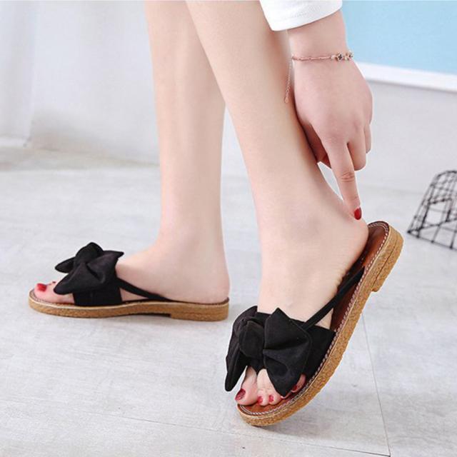 サンダル フラットサンダル レディース ビッグリボン コンフォートサンダル ぺたんこ 可愛い スリッパ 送料無料 即日発送-8