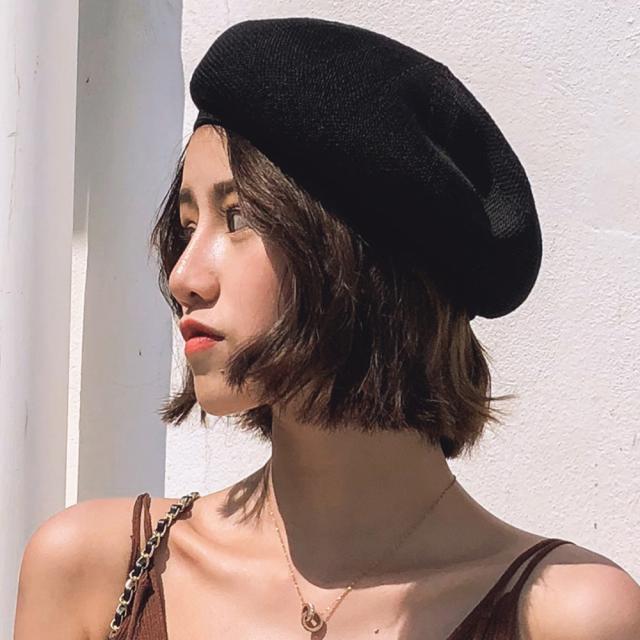 ベレー帽 夏 レディース 麦わら帽子 レトロ ストローハット おしゃれ ペーパーハット可愛い 送料無料 即日発送-4