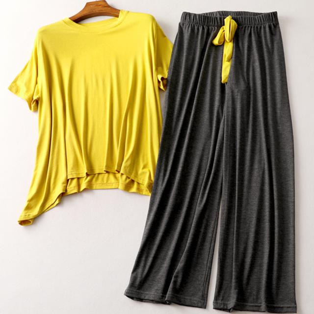 ルームウェア 上下レディース パジャマ 2点半袖 部屋着ゆったり 送料無料 即日発送-9