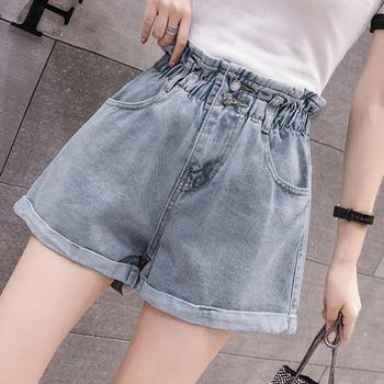 デニムパンツ レディース ハイウエスト ショーパン ロールアップ ワイドショートパンツ 送料無料 即日発送-3