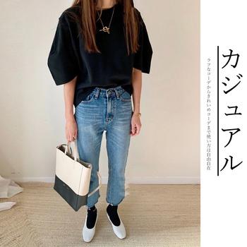 パフスリーブ Tシャツ レディース 夏 半袖 カットソー ラウンドネック トップス カジュアル 送料無料 即日発送-4