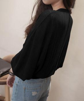 薄手 カーディガン レディース ドルマン 透け感 羽織 リブ ゆったり ボリューム袖 トップス 送料無料 即日発送-3