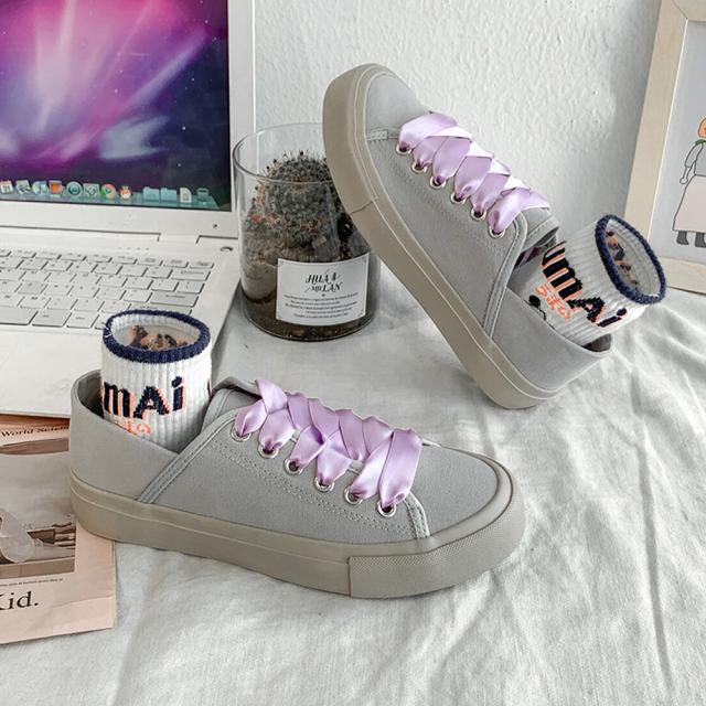 スニーカー レディースシューズ キャンバススニーカー 美脚 歩きやすい 通勤 通学 ファッション 送料無料 即日発送-4