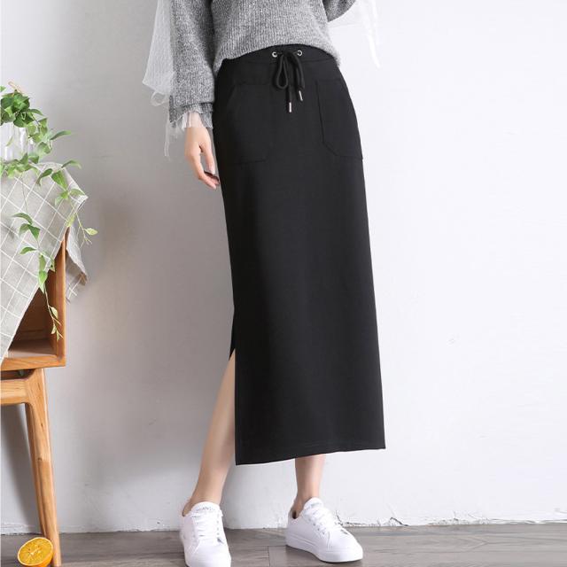 スリット入り ロングスカート レディース タイトスカート ハイウエスト ボトムス 美脚 送料無料 即日発送-1