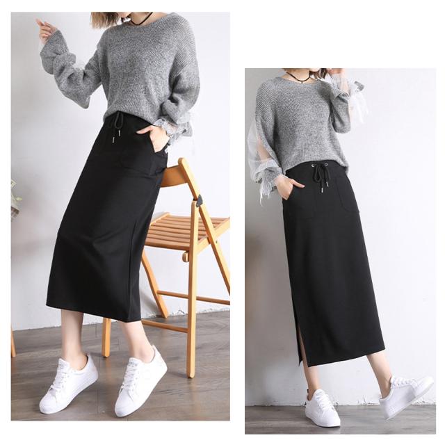 スリット入り ロングスカート レディース タイトスカート ハイウエスト ボトムス 美脚 送料無料 即日発送-5