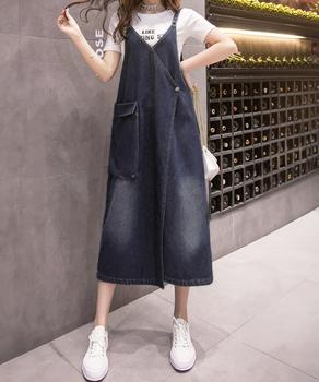 ワンピース サロペット ロング丈 デニムワンピース ポケット付き レディース デニムスカート 送料無料 即日発送-7