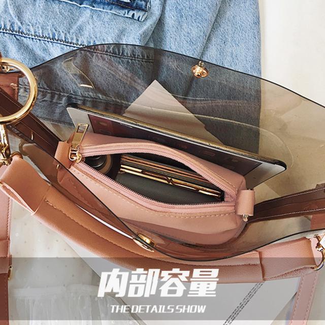 ショルダーバッグ トートバッグ クリアバッグ ポーチ付き レディース ショルダーバッグ 大容量 トートバッグ 斜めがけバッグ 送料無料 即日発送-3